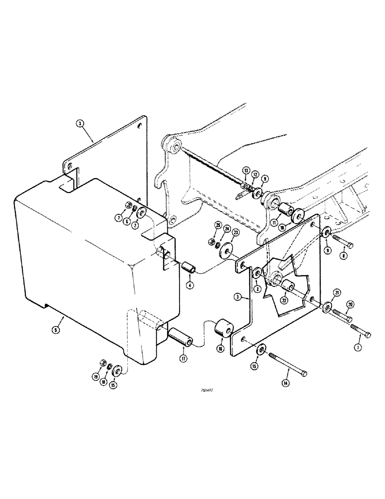 Схема запчастей Case 680CK - (184) - REAR COUNTERWEIGHT AND MOUNTING PARTS (39) - FRAMES AND BALLASTING