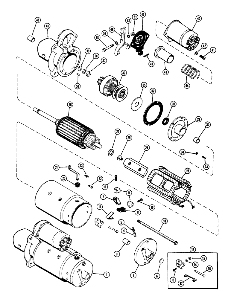 Схема запчастей Case 530CK - (064) - A36583 STARTER, (188) DIESEL ENGINE (55) - ELECTRICAL SYSTEMS