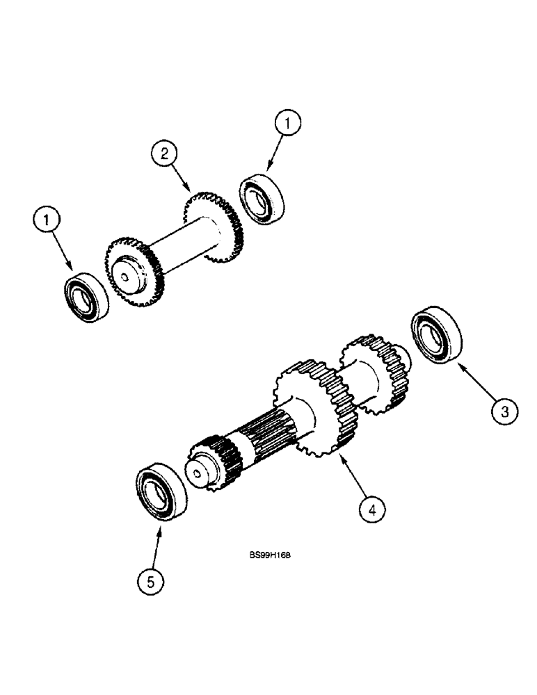 Схема запчастей Case 590SL - (6-072) - CARRARO TRANSMISSION ASSEMBLY, IDLER AND PRIMARY SHAFT, 2WD OR 4WD, MODELS W/O POWERSHIFT TRANS. (06) - POWER TRAIN