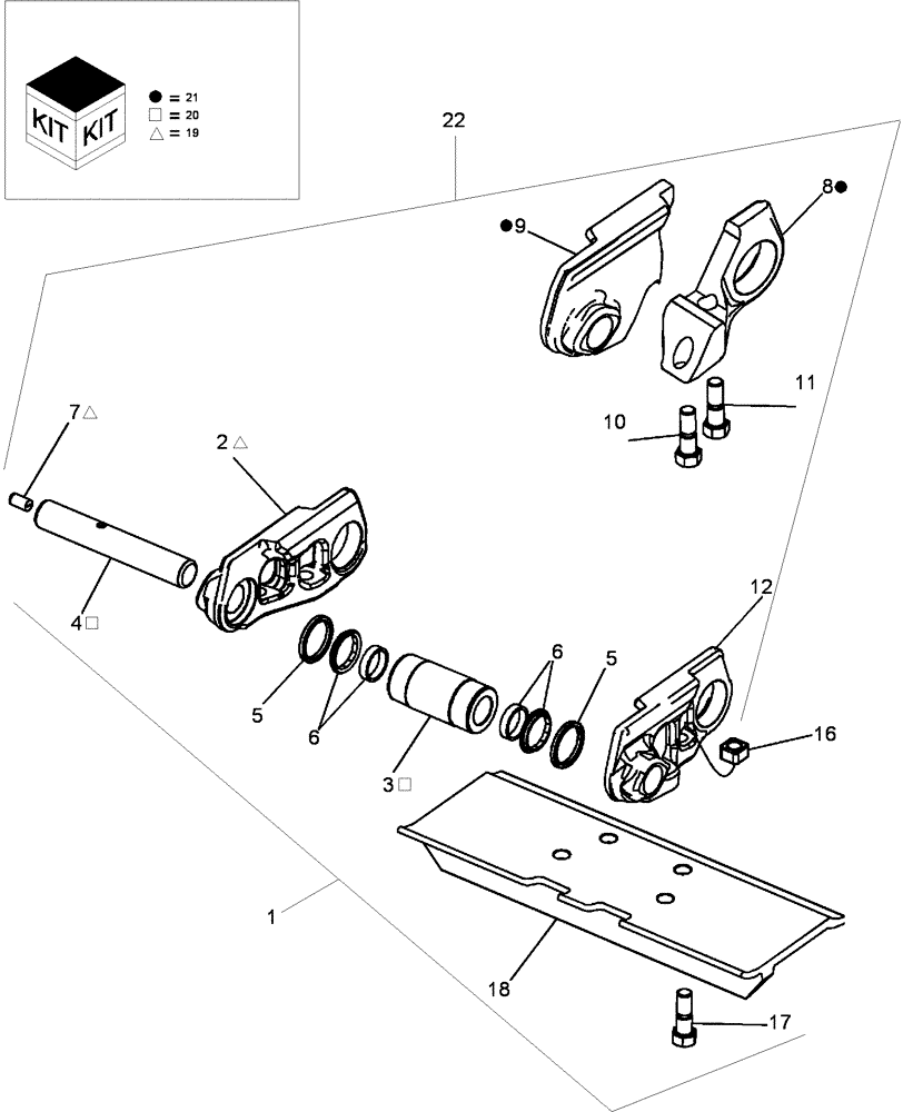 Схема запчастей Case 650L - (48.100.01) - TRACK CHAIN, CASE LUBRICATED (CLT) CLOSED GROUSER - 16 INCH 39 LINK (48) - TRACKS & TRACK SUSPENSION