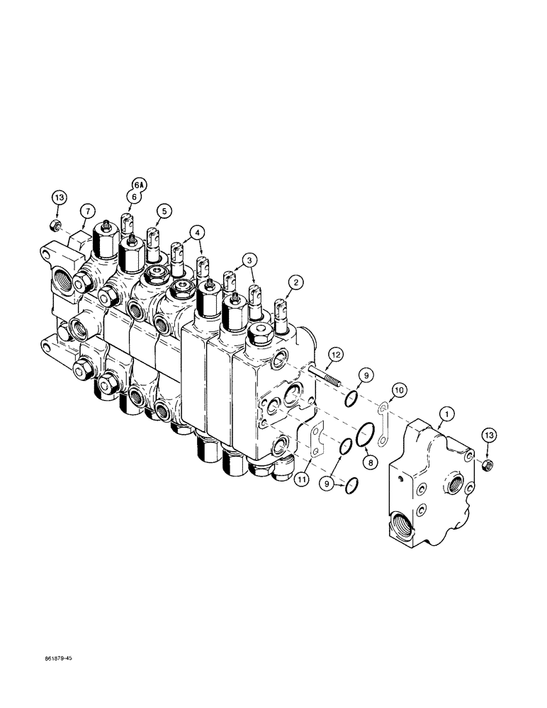 Схема запчастей Case 580SK - (8-082) - BACKHOE CONTROL VALVES, MODELS WITH EXTENDABLE DIPPER OR AUX. HYD. FOR OPT. REAR HYD. ATTACHMENTS (08) - HYDRAULICS