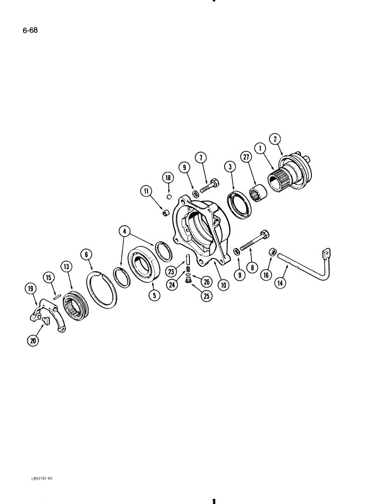 Схема запчастей Case 580K - (6-068) - SHIFT MECHANISM OUTPUT SHAFT MFD (06) - POWER TRAIN