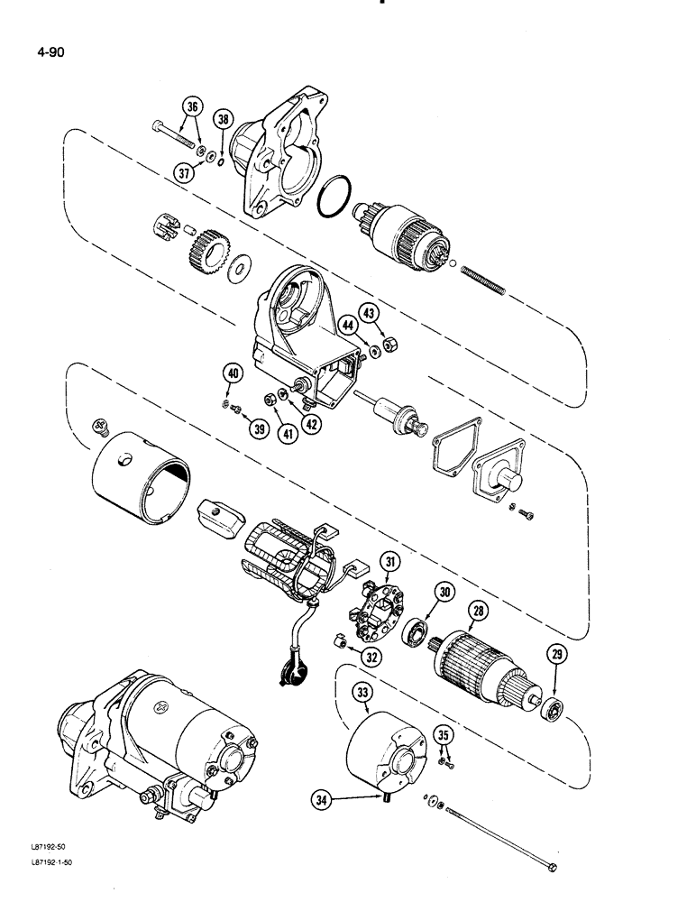 Схема запчастей Case 580K - (04-090) - STARTER (04) - ELECTRICAL SYSTEMS