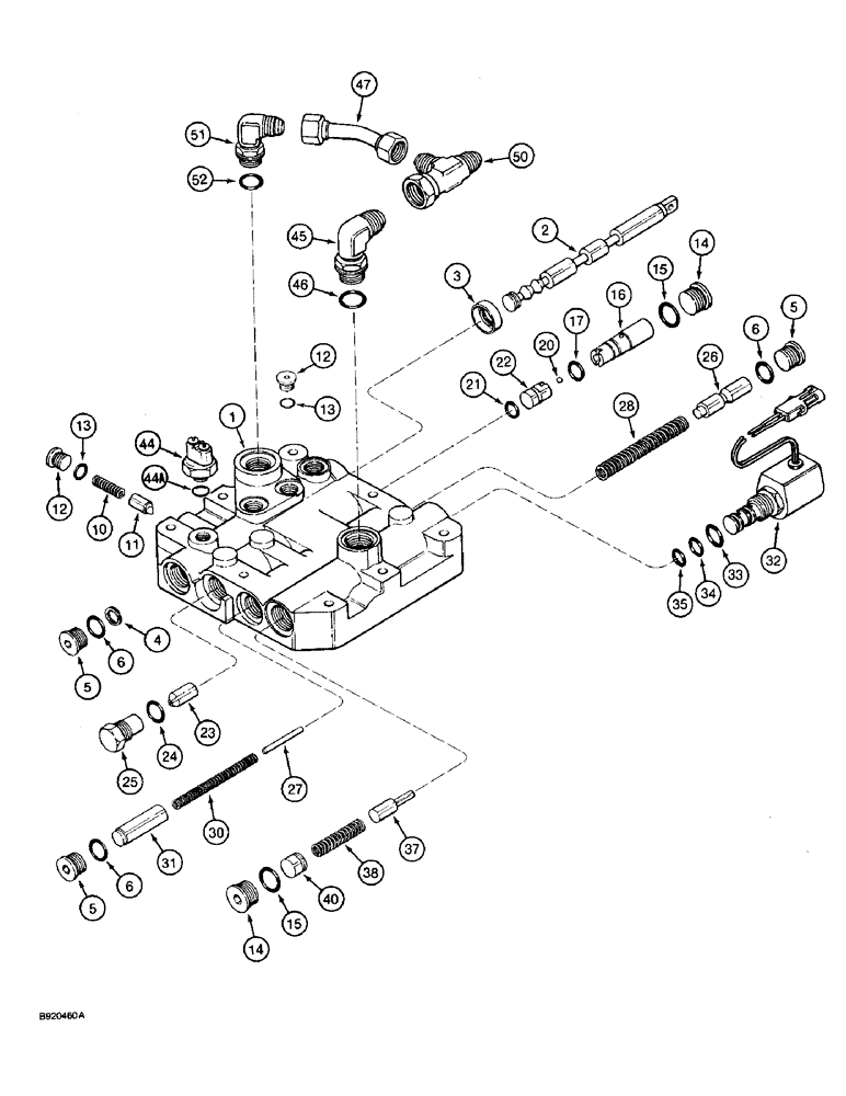 Схема запчастей Case 590 - (6-16) - 1978113C2, TRANSAXLE ASSEMBLY, POWER SHUTTLE, VALVE ASSEMBLY (06) - POWER TRAIN