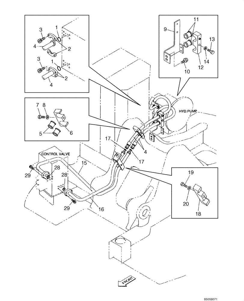 Схема запчастей Case CX225SR - (08-06) - HYDRAULICS - CONTROL VALVE SUPPLY (08) - HYDRAULICS