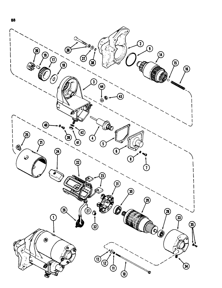 Схема запчастей Case 580D - (088) - R39341 STARTER (04) - ELECTRICAL SYSTEMS