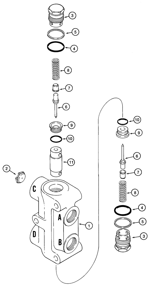 Схема запчастей Case 95XT - (08-75) - VALVE, LOCK (NORTH AMERICA) (08) - HYDRAULICS