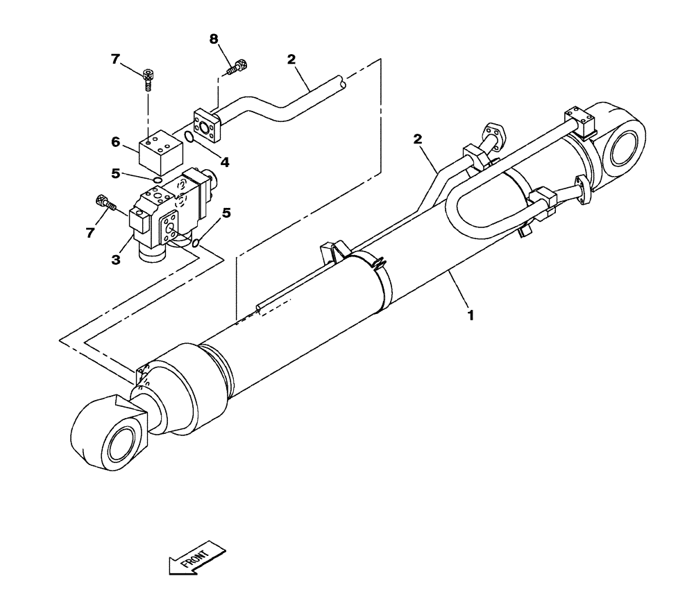 Схема запчастей Case CX470C - (08-017-03[01]) - HYDRAULIC CIRCUIT - DIPPER CYLINDER - WITH SAFETY VALVE (07) - HYDRAULIC SYSTEM