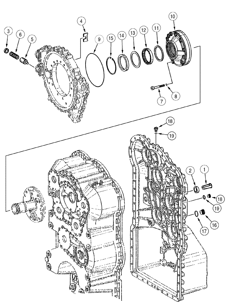 Схема запчастей Case 721C - (06-18) - TRANSMISSION - VALVE, REGULATOR AND OIL PUMP (06) - POWER TRAIN