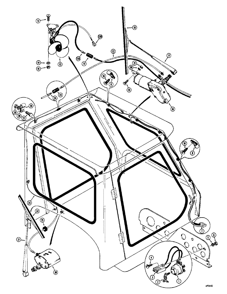 Схема запчастей Case W8C - (254) - CAB ELECTRICAL SYSTEM (04) - ELECTRICAL SYSTEMS