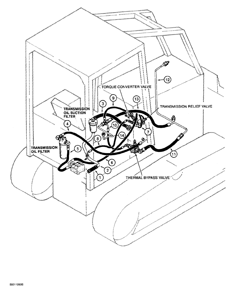 Схема запчастей Case 850G - (1-10) - PICTORIAL INDEX - CRAWLER HYDRAULIC CIRCUITS, TRANSMISSION SUPPLY, RETURN, AND COOLING LINES (00) - PICTORIAL INDEX