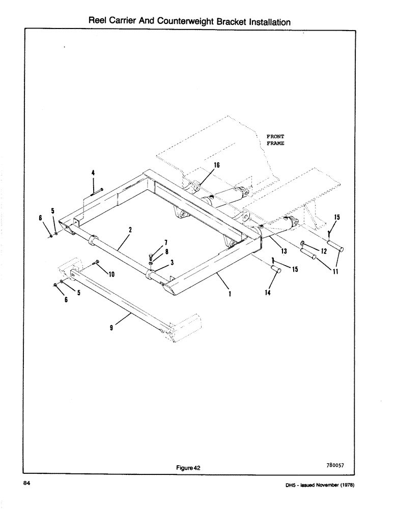 Схема запчастей Case DH5 - (084) - REEL CARRIER AND COUNTERWEIGHT BRACKET INSTALLATION (89) - TOOLS