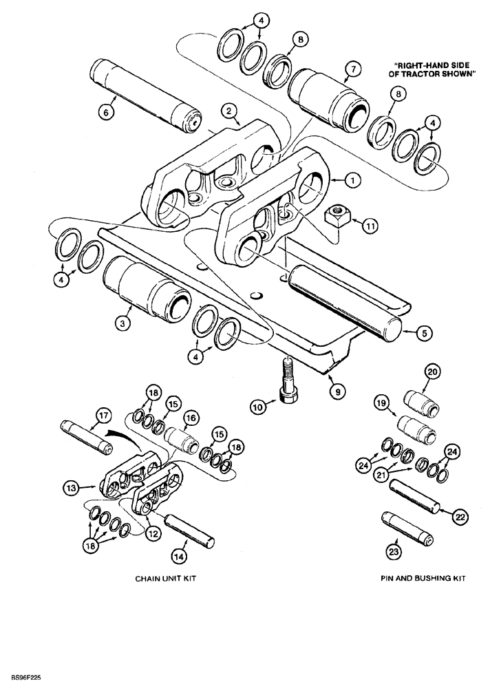 Схема запчастей Case 850G - (5-12) - SEALED TRACK CHAIN (OPTIONAL) WITH 9/16 INCH MOUNTING HARDWARE (04) - UNDERCARRIAGE