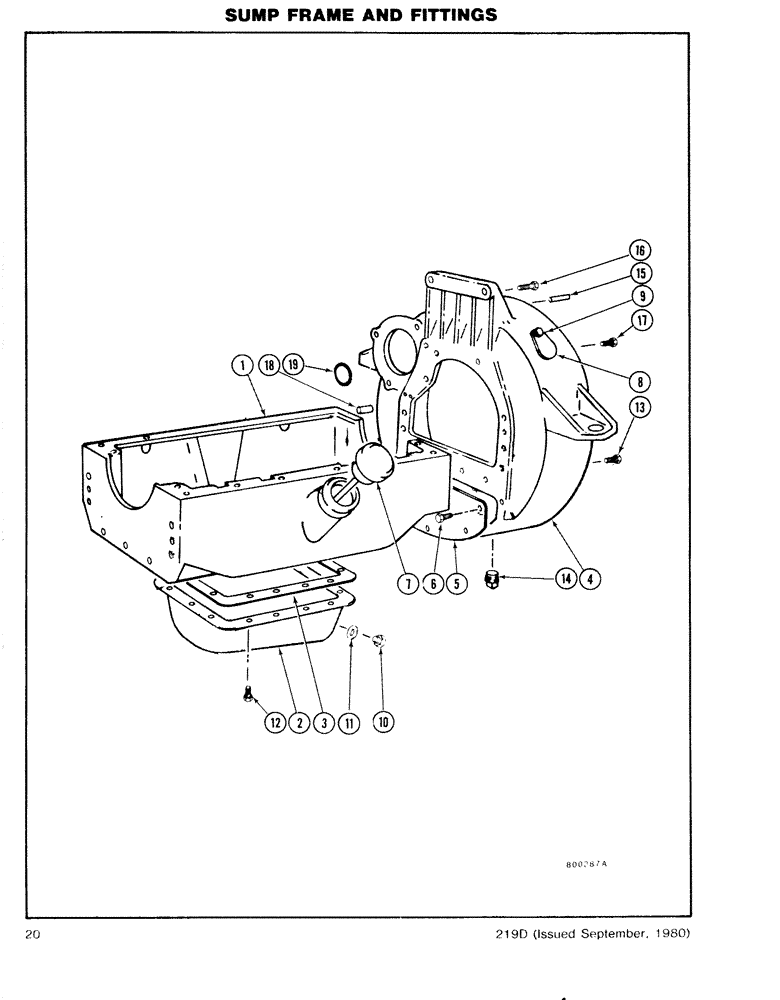 Схема запчастей Case DH7 - (20) - SUMP FRAME AND FITTINGS (10) - ENGINE