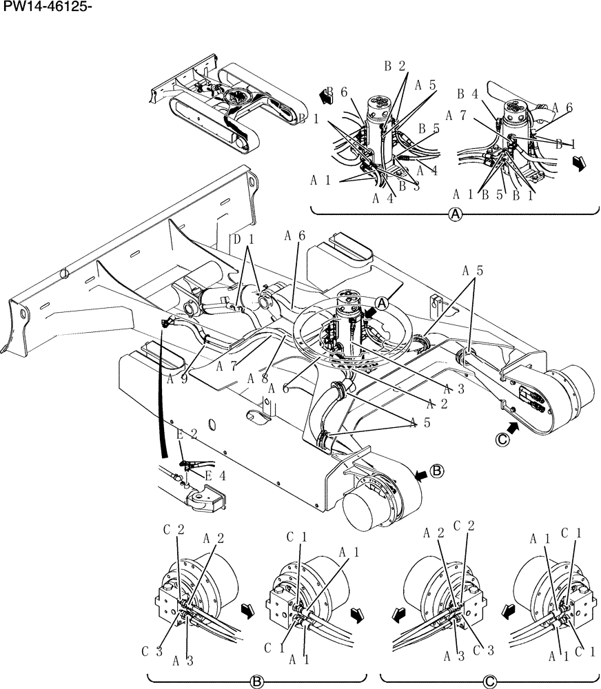 Схема запчастей Case CX31B - (400-72[1]) - HYDRAULIC LINES, LOW ANGLE DOZER (56) - GRAPE HARVESTER SHAKERS