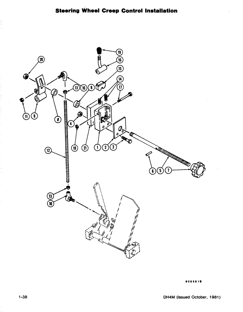 Схема запчастей Case DH4B - (1-38) - STEERING WHEEL CREEP CONTROL INSTALLATION (41) - STEERING