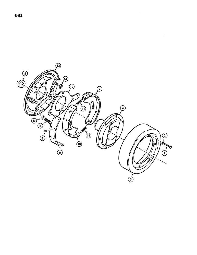 Схема запчастей Case W11B - (6-062) - CLARK TRANSMISSION, PARKING BRAKE (06) - POWER TRAIN