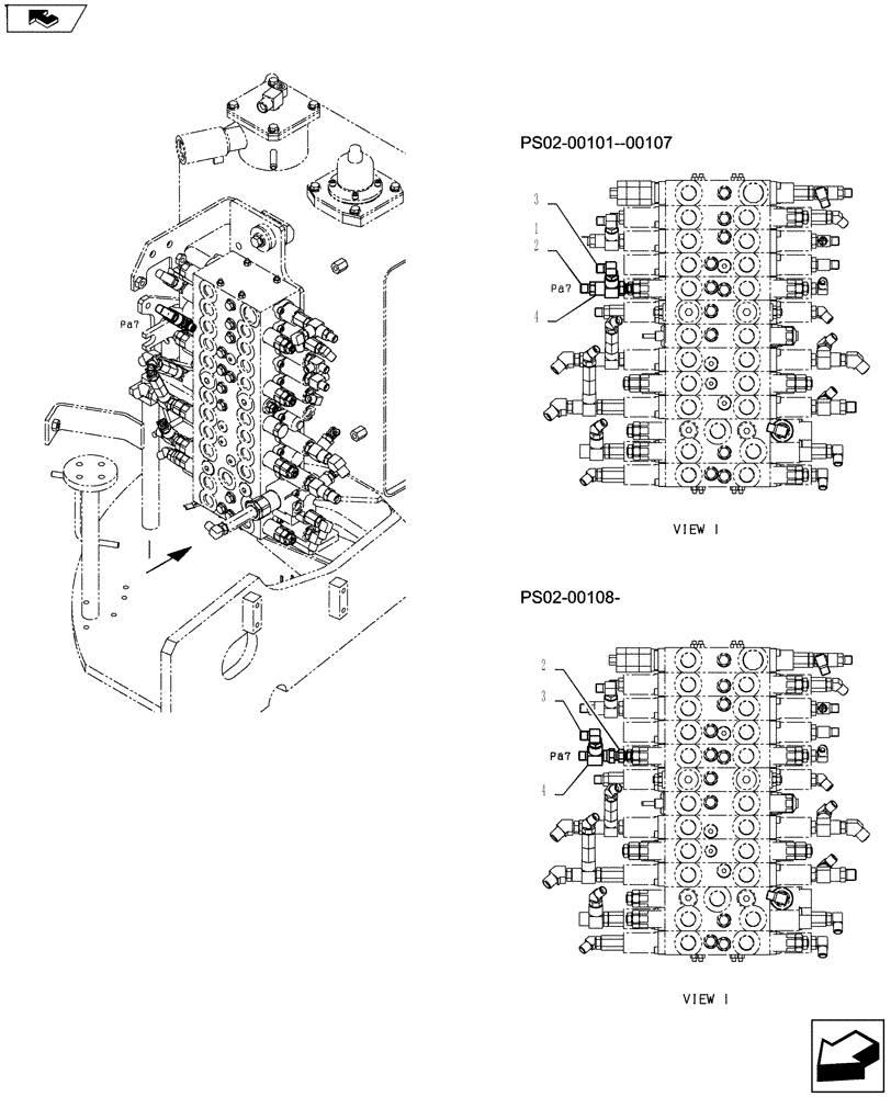 Схема запчастей Case CX55BMSR - (01-041[03]) - CONTROL LINES, MAIN (ROTARY, NIBBLER & BREAKER) (35) - HYDRAULIC SYSTEMS