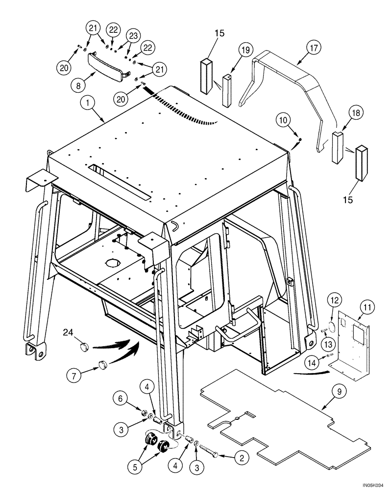 Схема запчастей Case 1150H_IND - (09-23) - CAB - MOUNTING (09) - CHASSIS/ATTACHMENTS