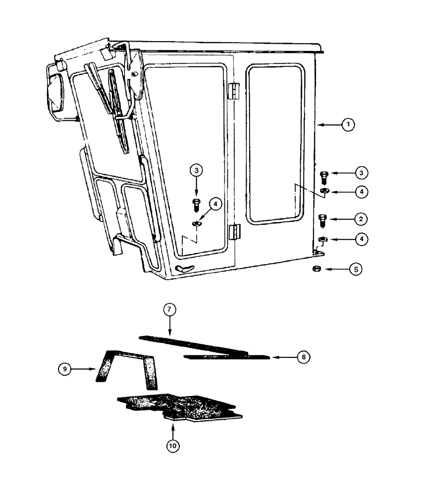 Схема запчастей Case 865 DHP - (9-054) - CAB ASSEMBLY (CLOSED CAB) (09) - CHASSIS