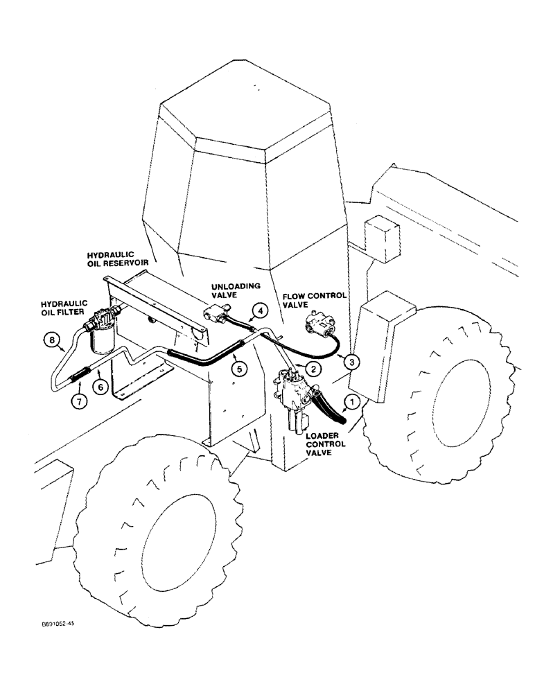 Схема запчастей Case W11B - (1-016) - PICTORIAL INDEX, RETURN LINES HYDRAULIC CIRCUIT, USED ON MODELS W/ CLARK TRANSMISSION (00) - PICTORIAL INDEX