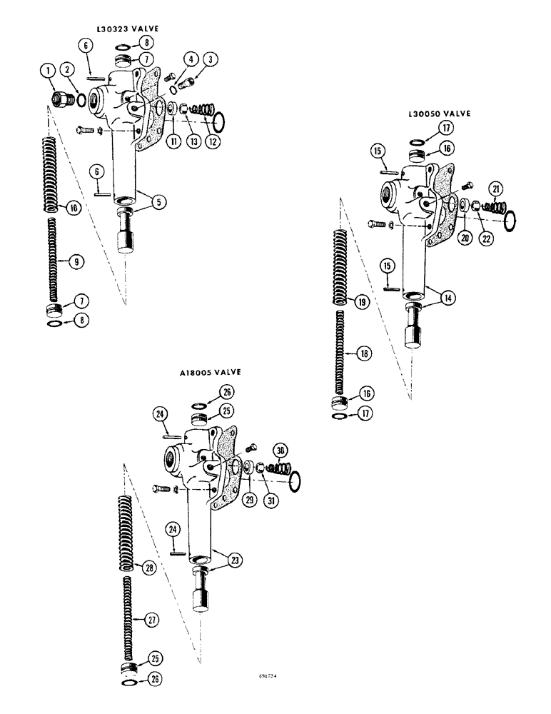 Схема запчастей Case W9B - (164) - L30323 CONVERTER REGULATING VALVE, CONVERTER SERIAL NUMBER 87207E AND AFTER (06) - POWER TRAIN