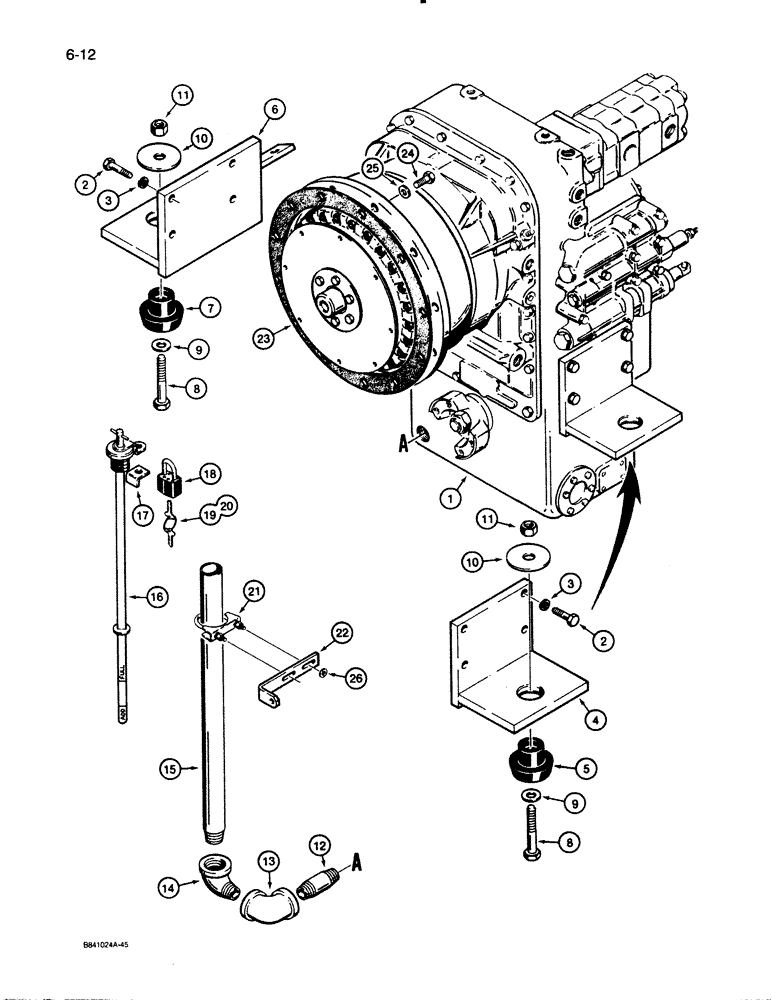 Схема запчастей Case W30 - (6-12) - TRANSMISSION AND TRANSMISSION MOUNTS, USED ON MODELS WITH ALLISON TRANSMISSION (06) - POWER TRAIN