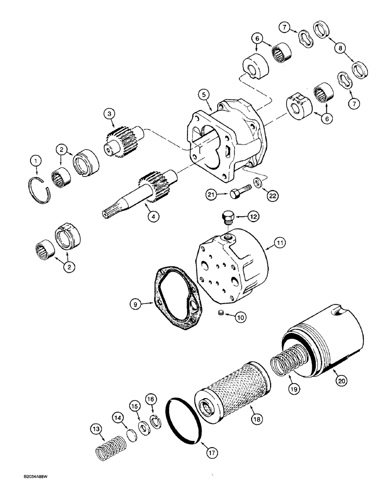 Схема запчастей Case W36 - (6-270) - TRANSMISSION, CHARGING PUMP AND FILTER (06) - POWER TRAIN