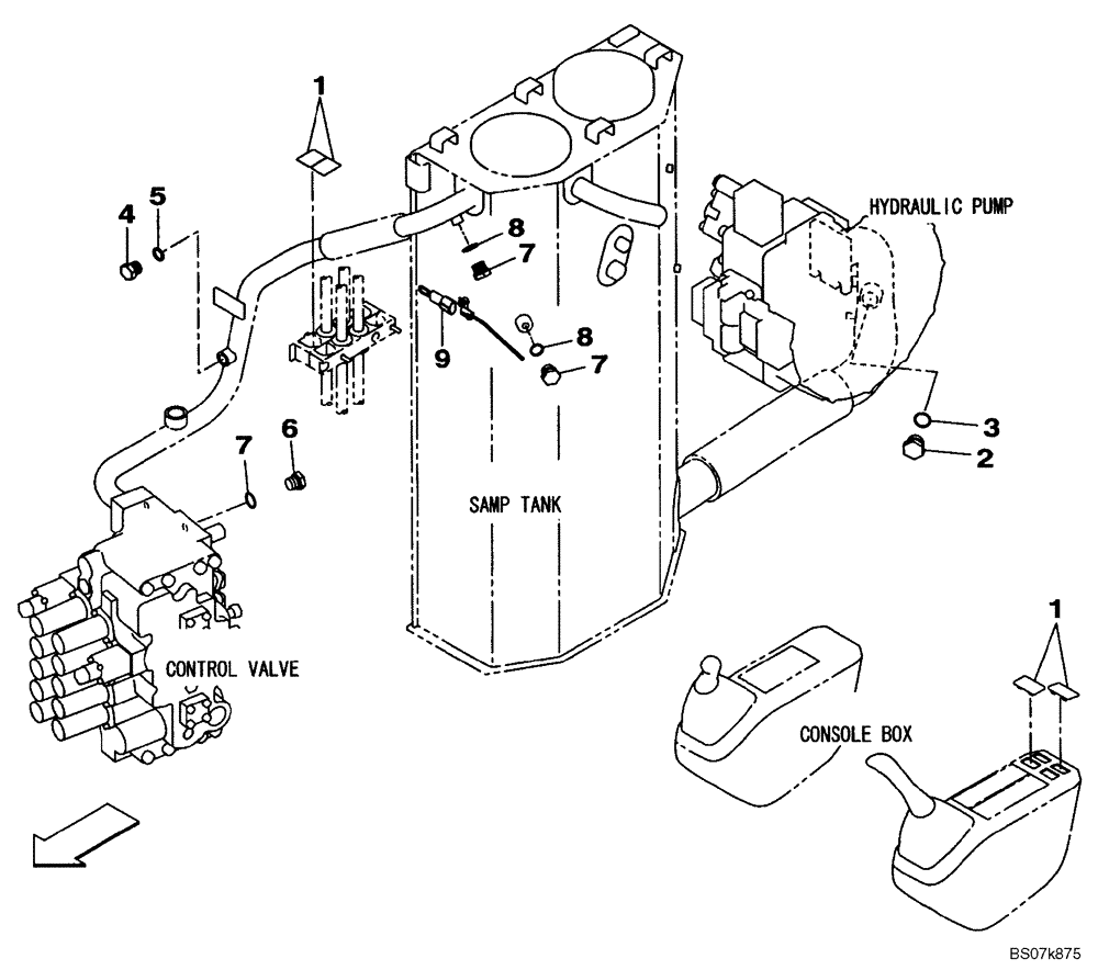 Схема запчастей Case CX225SR - (08-42) - PLUG (08) - HYDRAULICS