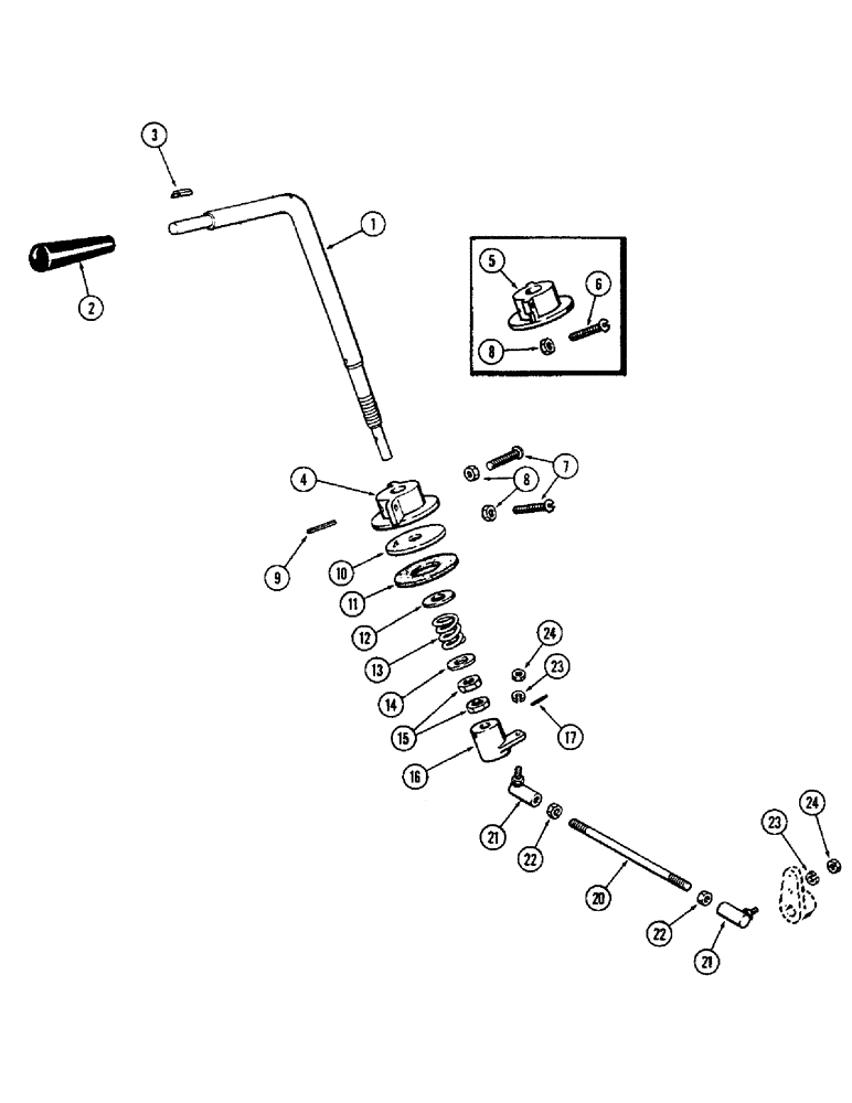 Схема запчастей Case 580B - (034) - UPPER THROTTLE LINKAGE, (188) DIESEL ENGINE (03) - FUEL SYSTEM