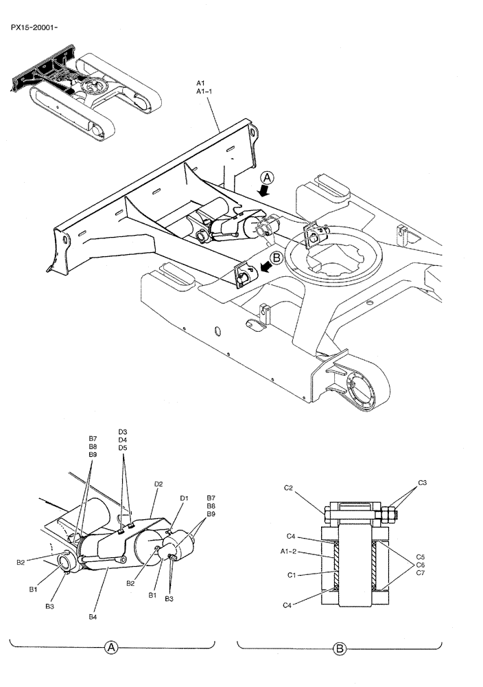 Схема запчастей Case CX36B - (02-012) - DOZER ASSY (04) - UNDERCARRIAGE