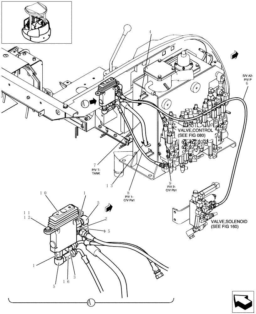 Схема запчастей Case CX36B - (150-72[1-03]) - CONTROL LINES (DOZER) (35) - HYDRAULIC SYSTEMS