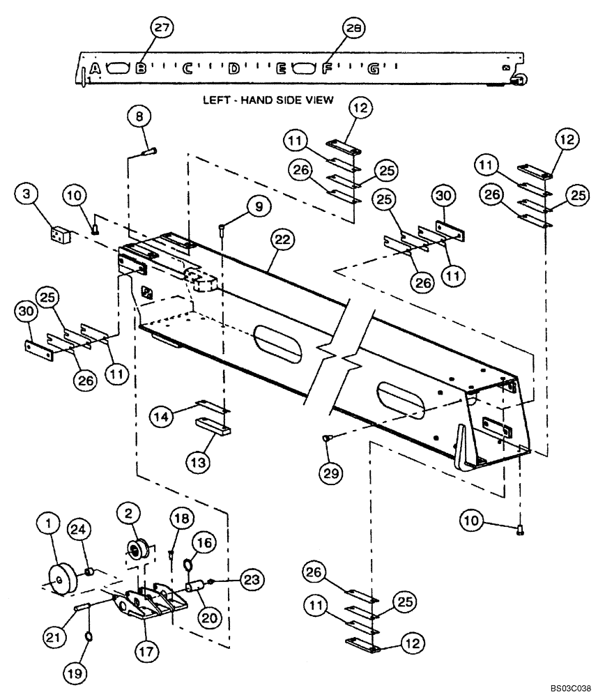 Схема запчастей Case 686GXR - (9-34A) - INTERMEDIATE BOOM SECTION ASSEMBLY (ASN 686GXR JFE0001847; 688G JFE0003612) (09) - CHASSIS/ATTACHMENTS