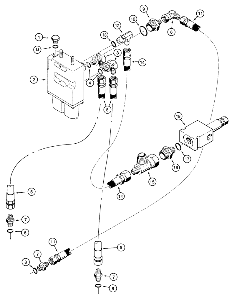 Схема запчастей Case 850H - (07-02) - BRAKE - HYDRAULIC LINES, VALVE TO TRANSMISSION (07) - BRAKES