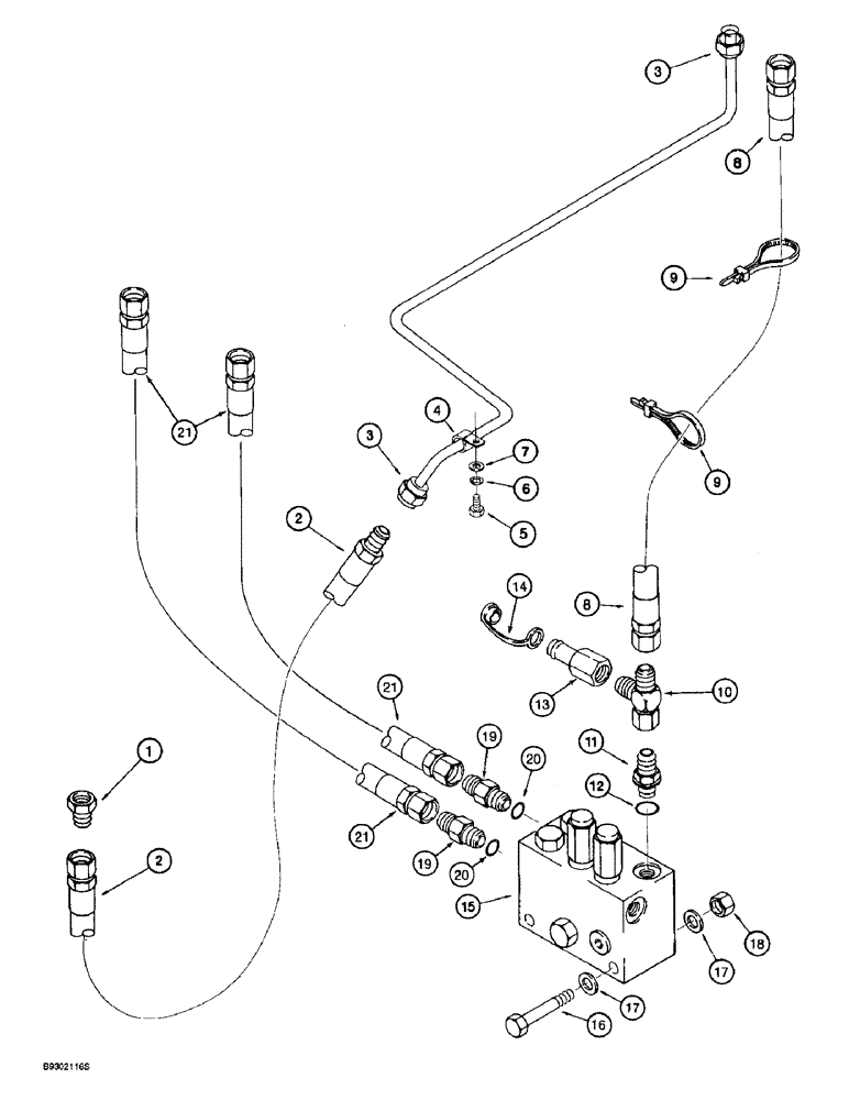 Схема запчастей Case 721B - (8-078) - REMOTE LOADER CONTROL CIRCUIT, RETURN TO HYDRAULIC RESERVOIR & PRESSURE REDUCING VALVE (08) - HYDRAULICS