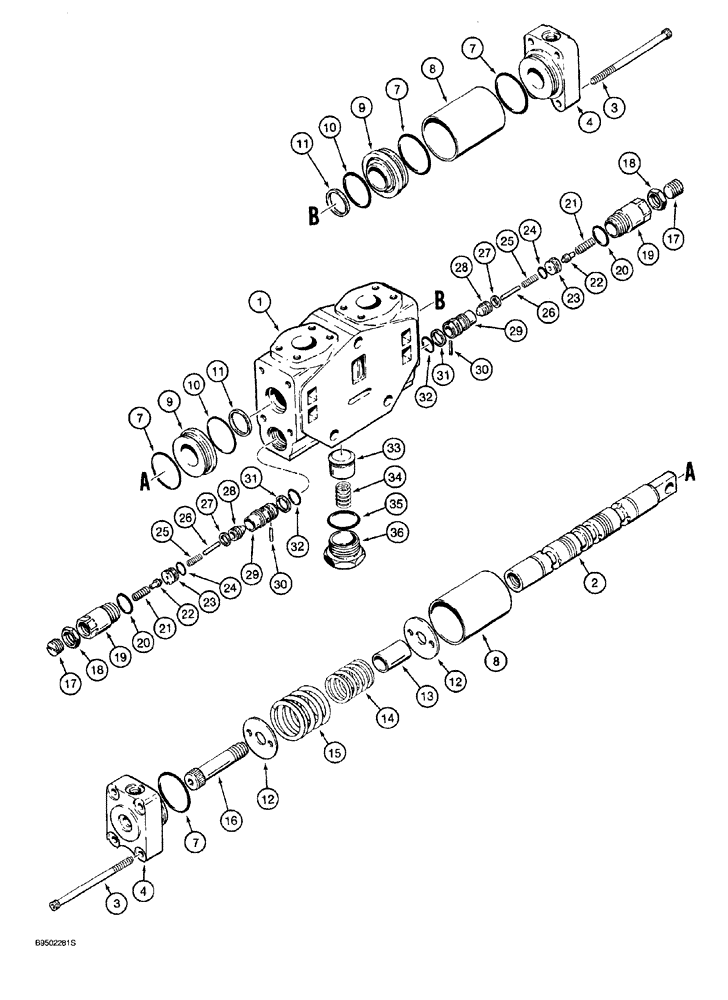 Схема запчастей Case 921 - (8-044) - LOADER AUXILIARY SECTION, P.I.N. JEE0040188 AND AFTER (08) - HYDRAULICS