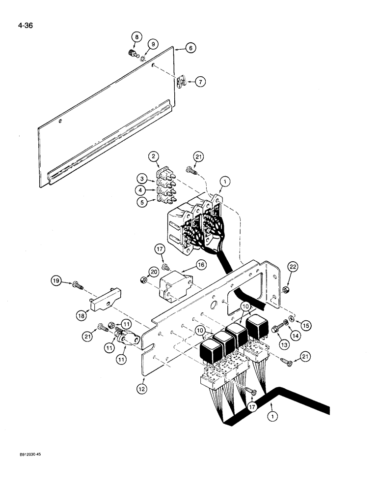 Схема запчастей Case 721 - (4-36) - MAIN CAB HARNESS, POWER DISTRIBUTION CENTER, *P.I.N. JAK002758 & AFTER (04) - ELECTRICAL SYSTEMS