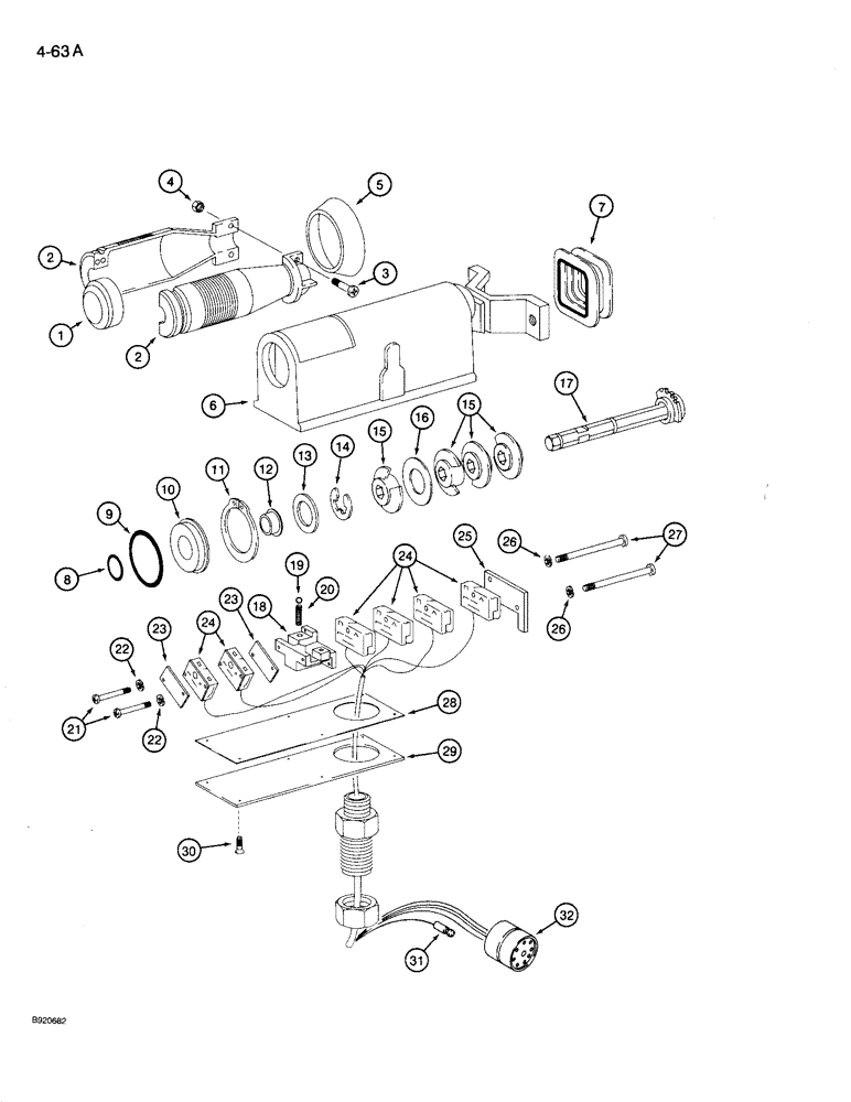 Схема запчастей Case 721 - (4-63A) - TRANSMISSION SPEED SELECTOR CONTROL ASSEMBLY (04) - ELECTRICAL SYSTEMS