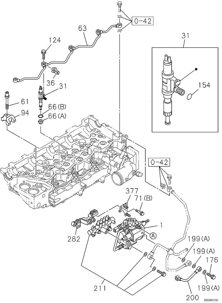 Схема запчастей Case CX240BLR - (03-04) - OIL CIRCUIT (03) - FUEL SYSTEM