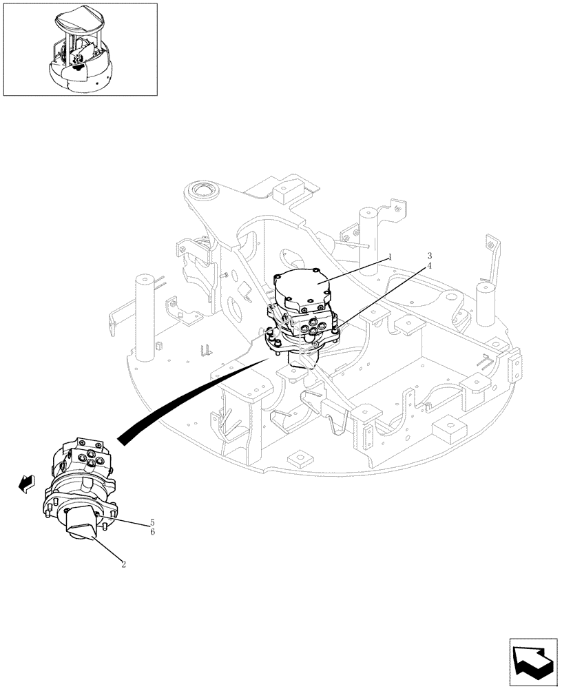 Схема запчастей Case CX20B - (074-01[1]) - SWING HYDRAULIC MOTOR (35) - HYDRAULIC SYSTEMS