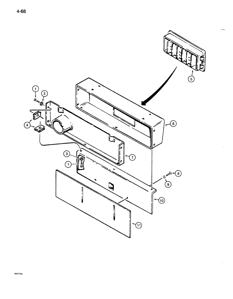 Схема запчастей Case 1086B - (4-068) - HEATER SHROUDING (04) - ELECTRICAL SYSTEMS