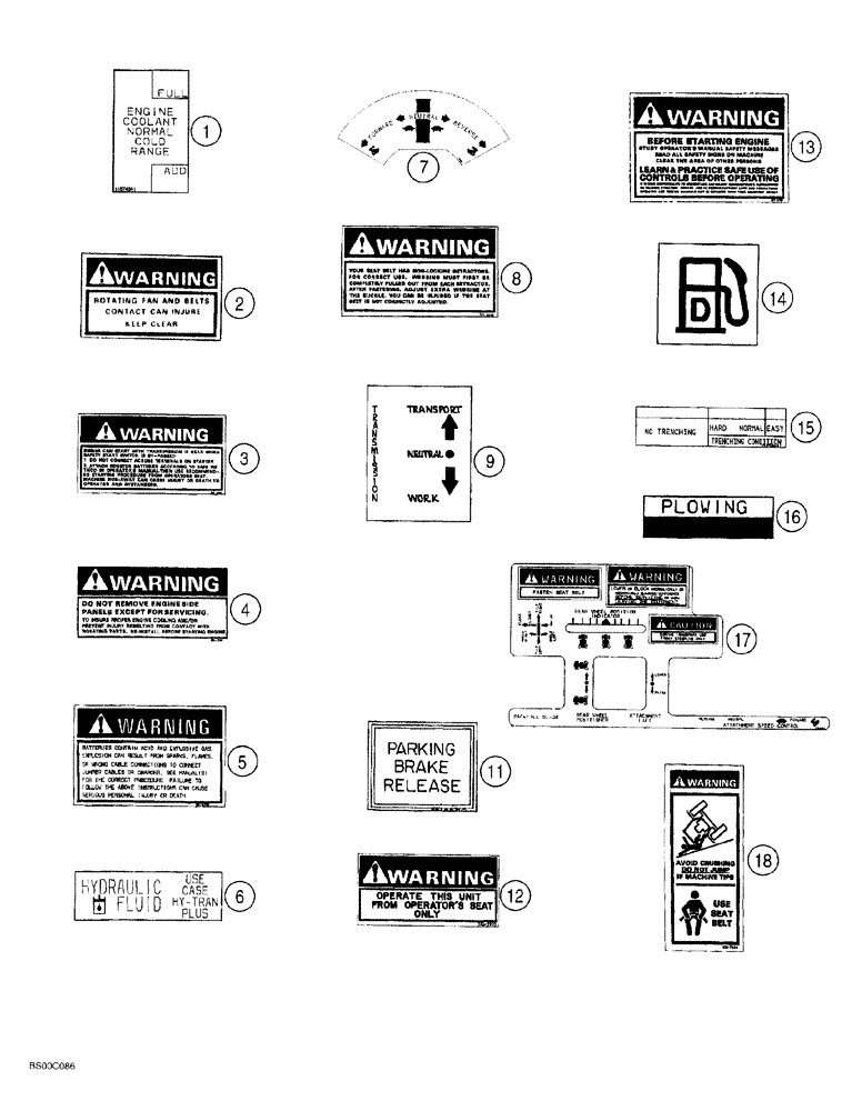 Схема запчастей Case 660 - (09-28) - DECALS - ENGLISH (660 TRENCHER) (09) - CHASSIS/ATTACHMENTS