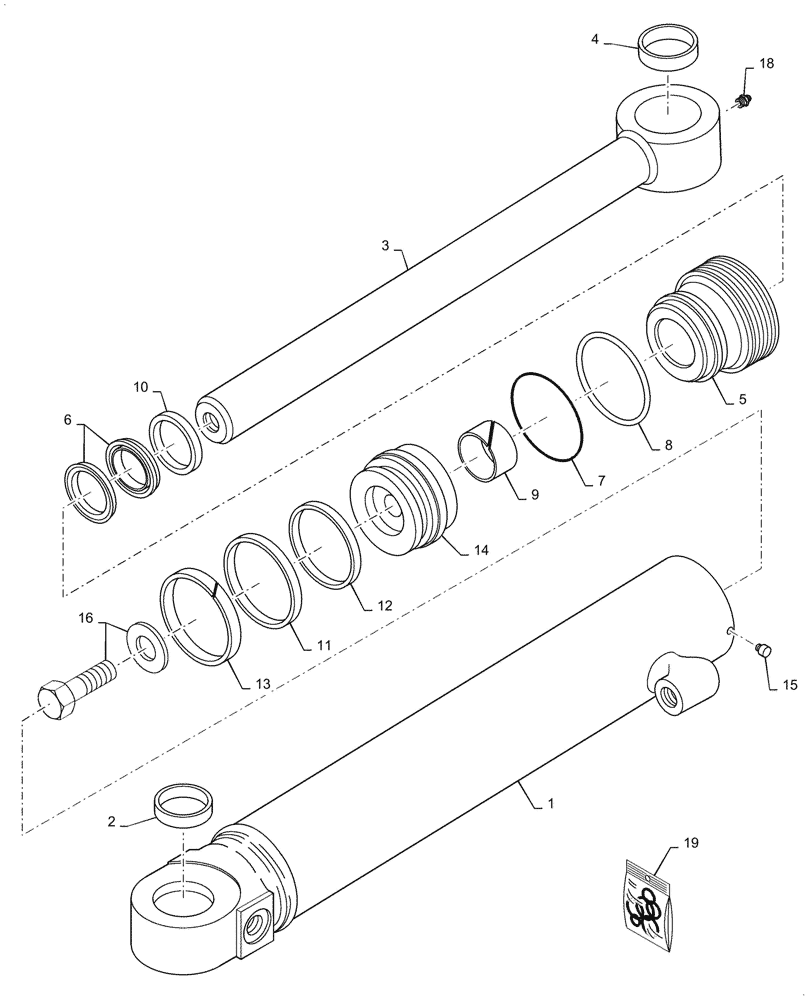 Схема запчастей Case 850K - (08-11) - CYLINDER ASSY - LIFT (08) - HYDRAULICS