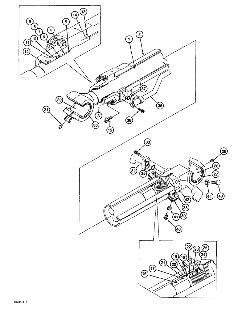 Схема запчастей Case 9045B - (8-134) - BUCKET CYLINDER (08) - HYDRAULICS