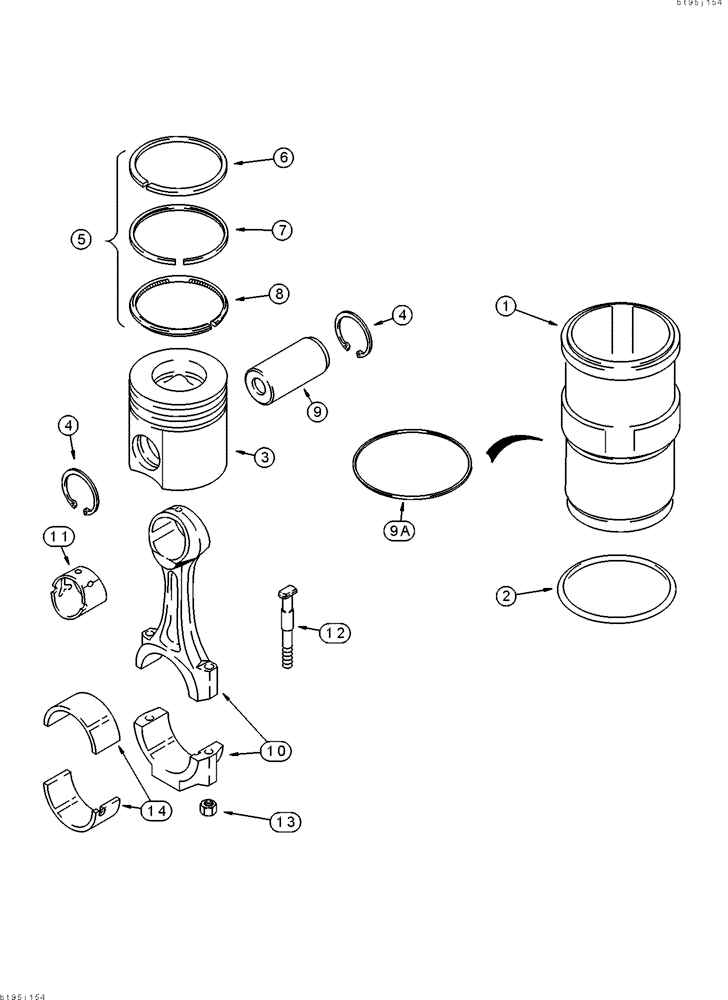 Схема запчастей Case 9040 - (2-42) - PISTONS AND CONNECTING RODS, 6T-830 ENGINE (02) - ENGINE