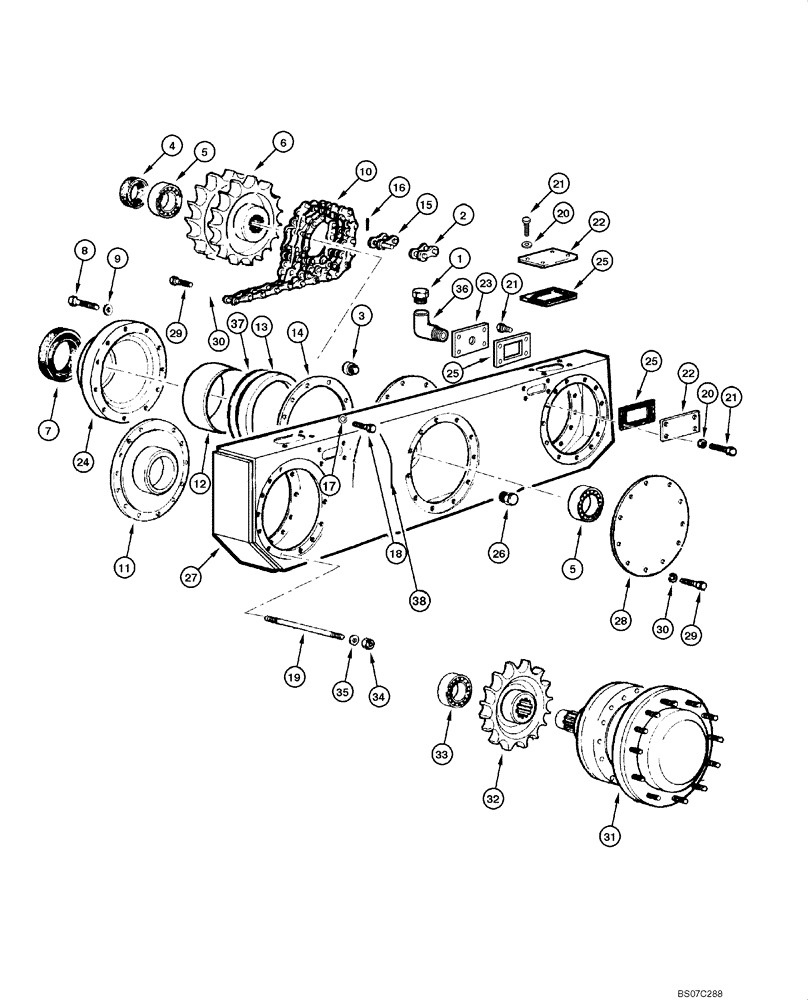 Схема запчастей Case 885 - (06.29[00]) - TANDEM - WHEEL END (FOR CLARK AXLE) (06) - POWER TRAIN