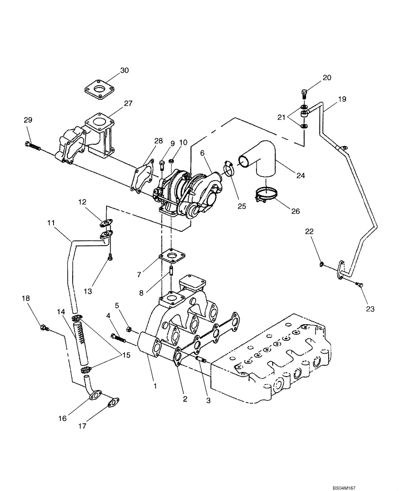 Схема запчастей Case 420 - (02-14) - TURBOCHARGER (02) - ENGINE