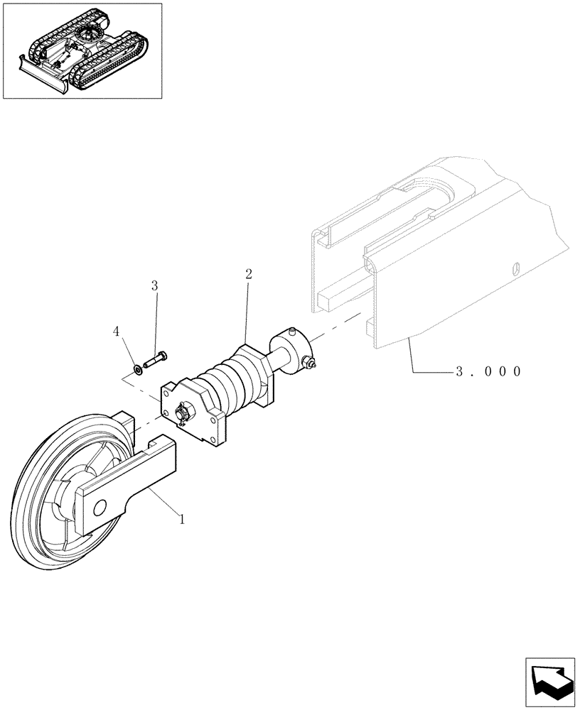 Схема запчастей Case CX16B - (3.020[01]) - IDLER ADJUSTER (48) - TRACKS & TRACK SUSPENSION