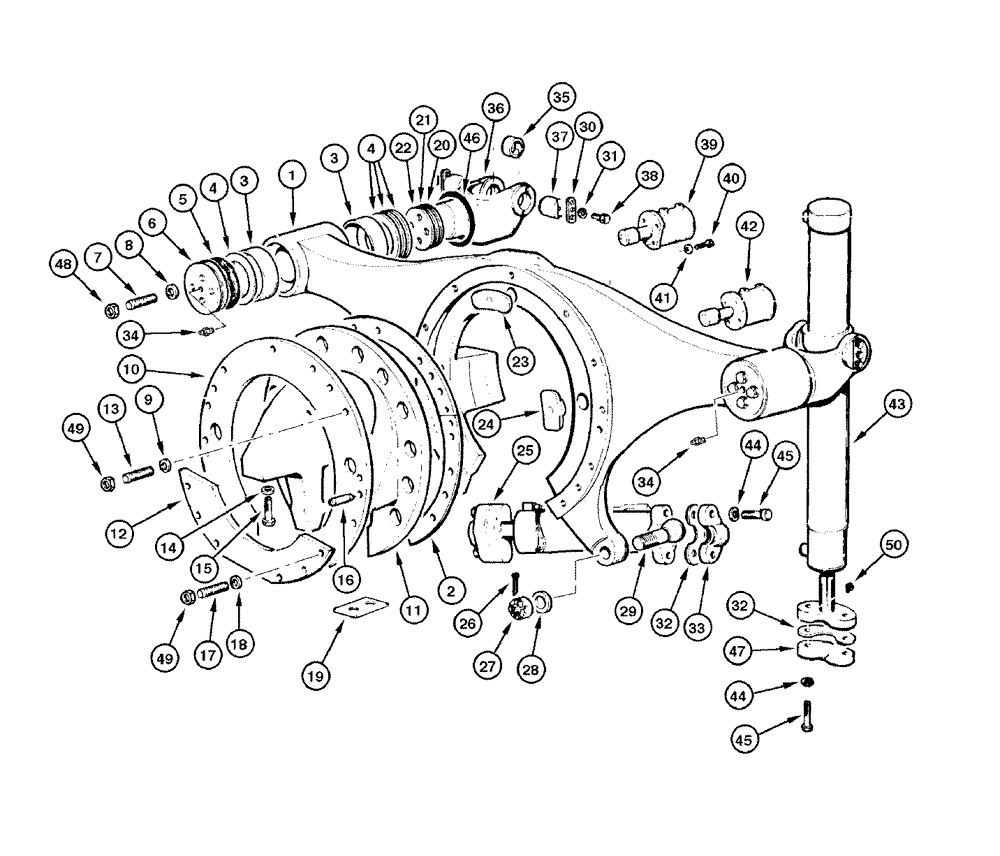 Схема запчастей Case 865 DHP - (8-122) - CYLINDER - SADDLE AND ACTUATING (5 HOLES) (08) - HYDRAULICS