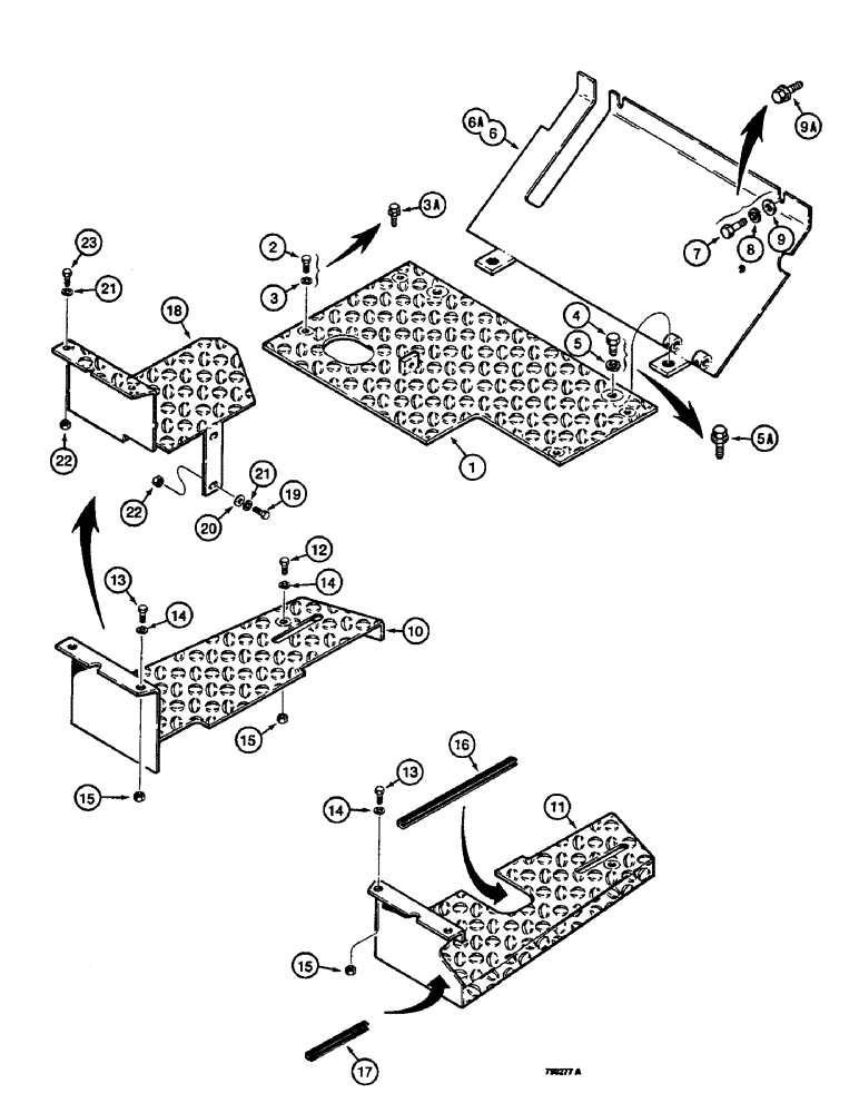 Схема запчастей Case 350B - (294) - FLOOR PLATES AND STEPS (05) - UPPERSTRUCTURE CHASSIS